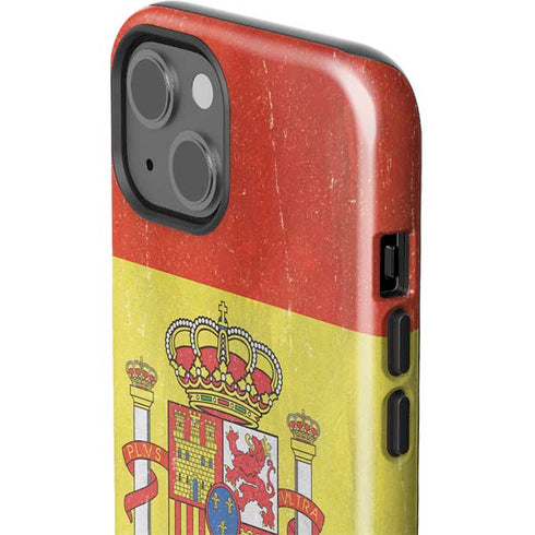Spain Flag Distressed iPhone 15 Plus Impact Case